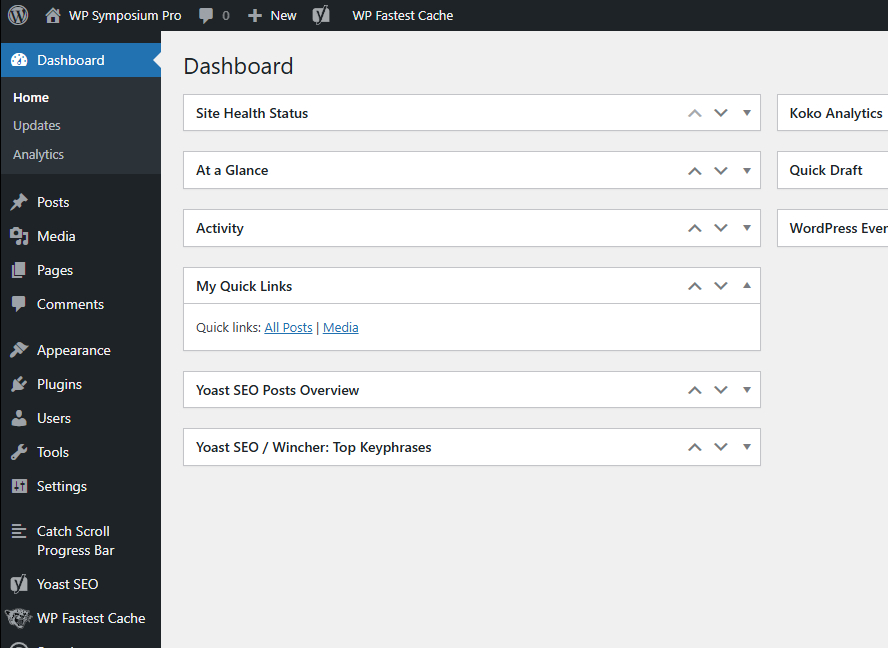 Customize dashboard (hide widgets, add your own shortcuts)